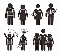 小黑人  - 源文件下载【酷图网】小黑人,黑白,学生,老师,考试成绩,考得好,考得差