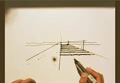 南京林业大学景观考研快题 平面方案转换成透视空间线稿示范 一点正透视内容解析及步骤 始终根据方案平面掌握空间尺寸，位置关系和透视规律，三者相辅相成，构成一个完整的透视空间线稿。手绘网站  http://www.hzt2014.com 