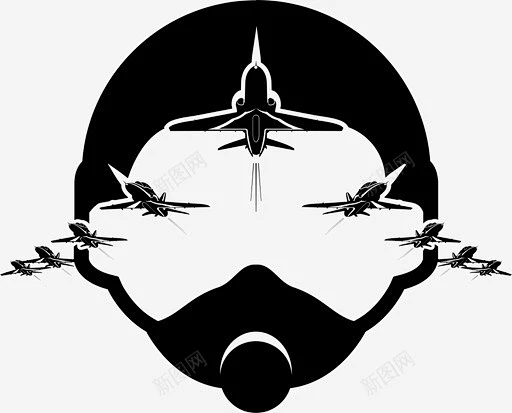 飞行员空军头盔图标 页面网页 平面电商 创意素材-花瓣网