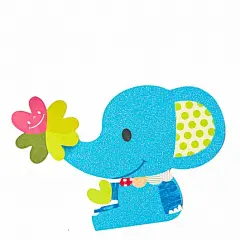 蓝色小象和幸运草立体贺卡