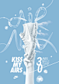 “KISS MY AIRS”主题海报设计作品 - 波普先生官网：www.mrpop.cn