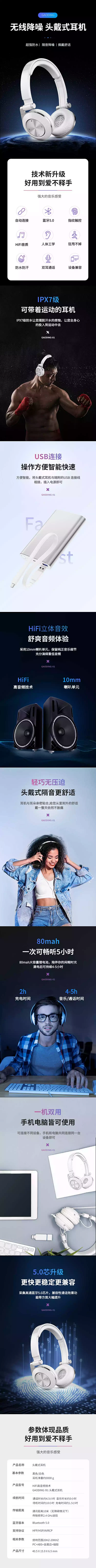 科技风数码耳机电商详情页