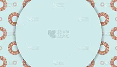 海蓝宝石背景与抽象的珊瑚图案和标志空间