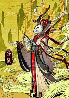 十二生肖鼠  - 源文件下载【酷图网】十二生肖,生肖文化,传统生肖文化,民俗文化,国潮,海报,中国风