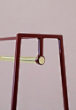 Beetroot A powder coated clothes rail with solid  brass pole: