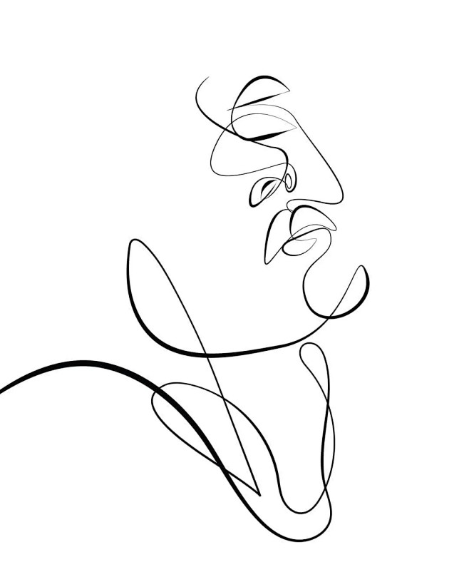 极简线条的人物艺术插画，极致！