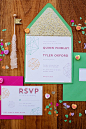 geometric styled wedding invitations // photo by Izzy Hudgins // invites by Miss Pickles Press