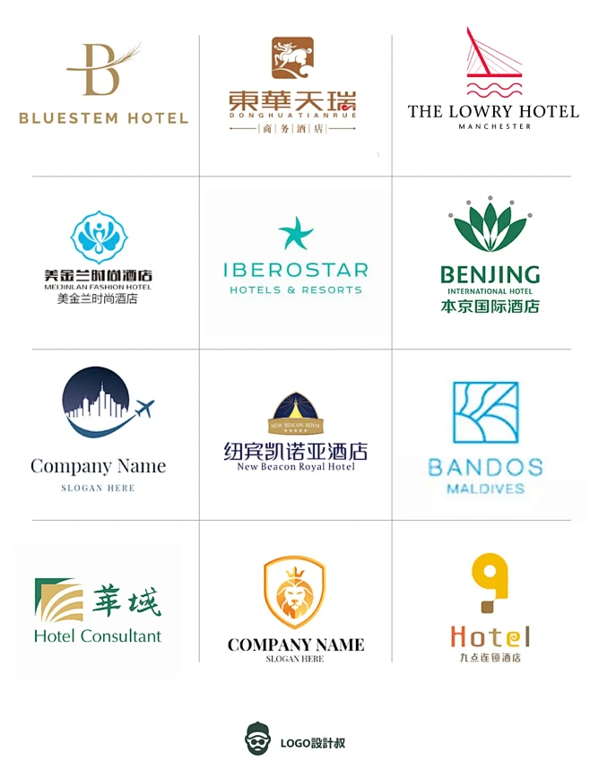 020灵感采集｜国际知名酒店logo设计参考-花瓣网