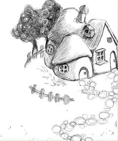 南瓜车  的插画 小屋