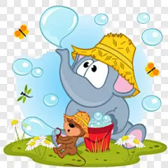 大象与老鼠卡通手绘PNG图片➤来自 PNG搜索网 pngss.com 免费免扣png素材下载！