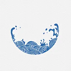 手绘中国风蓝色纹矢量插画