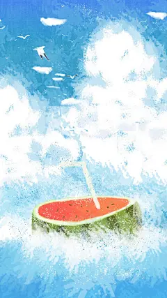 夏日唯美插画清新好看的壁纸