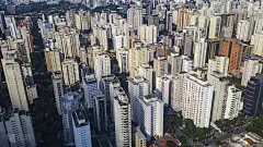 大城市鸟瞰图，巴西圣保罗，南美