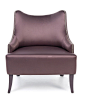 Purple Satin Armchair