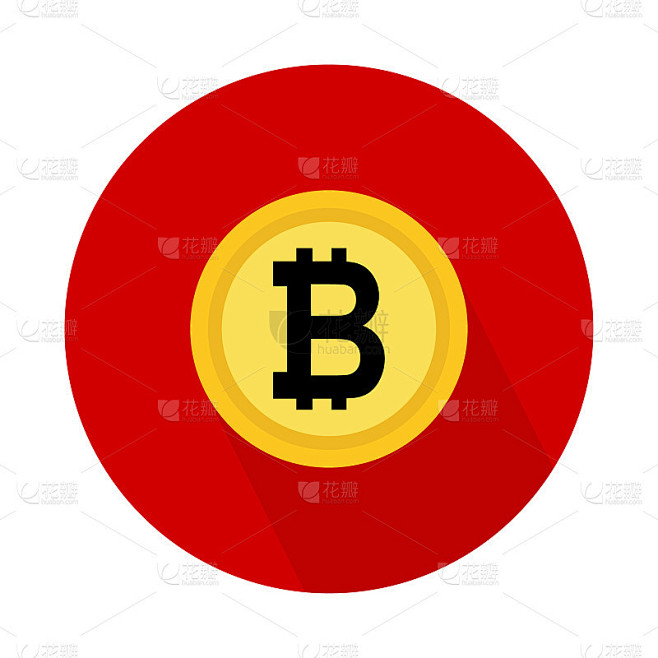 比特币币图标，货币银行平面设计，金融符号网页，logo，应用矢量插图