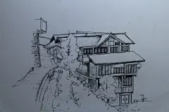 桂林龙胜风景手绘