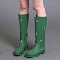 2013新款外贸品牌J.CREW动物小狗图案鲸鱼图案女款雨鞋 雨靴 套鞋的图片