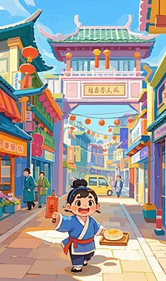古典人物城市集市矢量图形插画元素