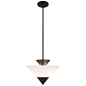 ZÉ Pendant with Conical Glass Shade and Brass Body For Sale