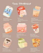 Photo by @illusbyjo on November 01, 2020. 图片中可能有：上面的文字是“TAG YOURSELF meiji- Milpy ANDA HELLO & venitlac Cookie with HELLO PANDA -adds milk before cereal -cannot do math MILKY -the ringleader -bathes the blood innocent the BOBA BEAR -always screaming s