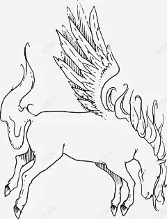 手绘白色飞马 页面网页 平面电商 创意素材