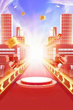 潮国创意_双十二双12红色c4d双十一双11全球狂欢节大促电商背景编号T67737427