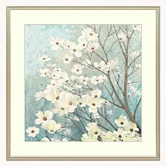 白色的山茱萸花/进口画芯装饰画/客厅沙发背景墙餐厅卧室素雅/561-淘宝网