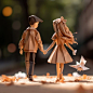 The childhood sweethearts walked hand in hand on the campus path, smiling brightly, depth of field control method, origami style, 16k, high resolution