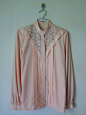 【Vintage 复古】古着 孤品 镂空蕾丝 三角粉色衬衫