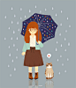 最近天天都在下雨 好像我所有的情绪也都被雨水泡得湿哒哒的 像刚哭过的样子 但是我还是画了一张我喜欢的雨天 汹涌的潮湿里思念着北方