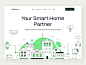 Landing page - Smart home ai clean home station house household landing landing page remote control security site smart home technology ui ui design ux web design website design