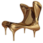 Riemann Chair in Gilt Bronze by Craig Van Den Brulle 1