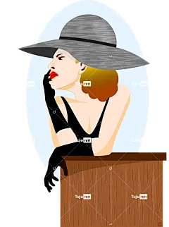 女人思考 帽子 女人 吸引人的 女性 女士 优雅 摆姿势 看着