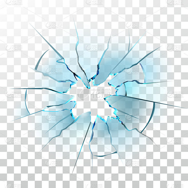 破碎的玻璃窗户破碎的弹孔矢量