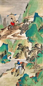 意境别致:晚清天才画家黄山寿作品赏析
黄山寿(1855~1919年)原名曜，字旭初，别字旭道人，晚号旭迟老人，又号丽生，江苏武进(今常州)人。官直隶同知。幼年贫困，专志书画。曾被清廷召入皇宫评画并传授弟子，颇享画名。八国联军入侵北京时，遁至上海以鬻画为生，与吴昌硕等人创办豫园善会等。善画人物、山水、花卉、走兽、墨龙。凡写人物仕女，喜用工笔重彩，隽雅研秀，有改琦遗韵;山水以青绿为多，气韵古逸，亦见功力;双钩花鸟神态逼肖，笔力精劲;间作墨梅、竹石，挥洒自如，亦具韵致。书法工唐隶、北魏及郑燮、恽寿平，得其神韵。