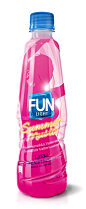 Fun Light Bottle : A high resolution, large scale, 4 color process illustration, generated entirely in Adobe Photoshop and Illustrator. To be used in a poster advertising campaign for Fun Light soft drinks. Shown prior to applying graphics. Commissioned b