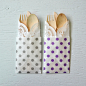 25 Wooden Cutlery 5-Piece Kits with Polka Dot Bag, Fork, Spoon, Knife and Doily : These charming wooden cutlery kits will add the finishing touch to any wedding, party, or shower! Wooden cutlery is a great eco-friendly alternative