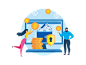 Secure money wallet Illustration