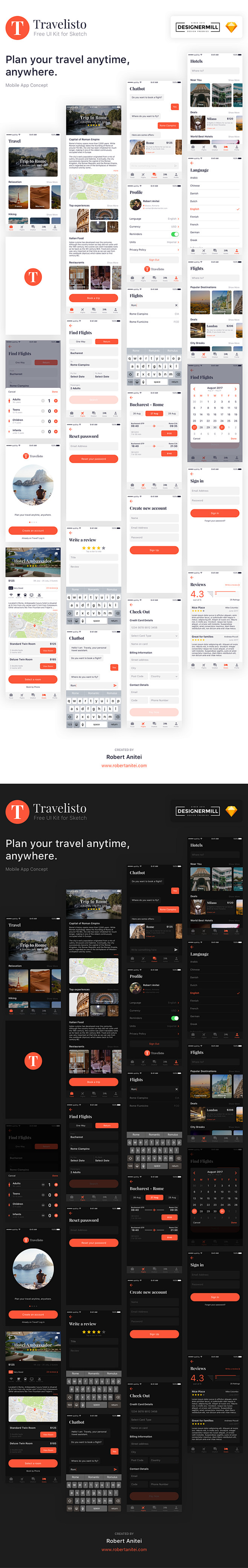 #APP模板#
黑白两套旅行APP UI...