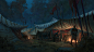 Acaratus - Camp Dusk Backdrop -, Klaus Pillon : Backdrop image created for indie game Acaratus ( http://acaratus.com/ )
You can find the sketches for this image below.
