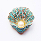 Turquoise and seed Pearl Antique Brooch: