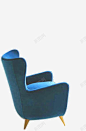 蓝色丝绒单人沙发 创意素材