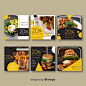 Square photographic food banner set Free Vector