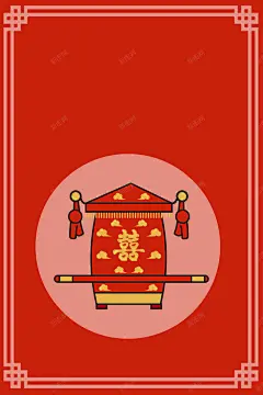 卡通红色花轿婚礼婚庆海报矢量背景 背景 花轿 背景 设计图片 免费下载 页面网页 平面电商 创意素材