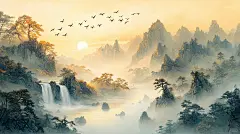 唯美夕阳红 良辰美景 浪漫风景国画山水 - 小红书