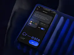 Creation flow for Davinci AI by Milkinside ai blue c4d creating creation dark generating generative imagery loader loading nuerons pod procedural ui ux video