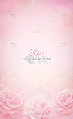 美丽的玫瑰花背景和模糊的数字绘制插图的爱情婚礼情人节或安排邀请设计贺卡