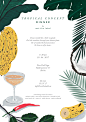 Tropical Concept Dinner - Wet the Label : Tropical Concept Dinner - Poster & Menu Illustration and Graphic design 