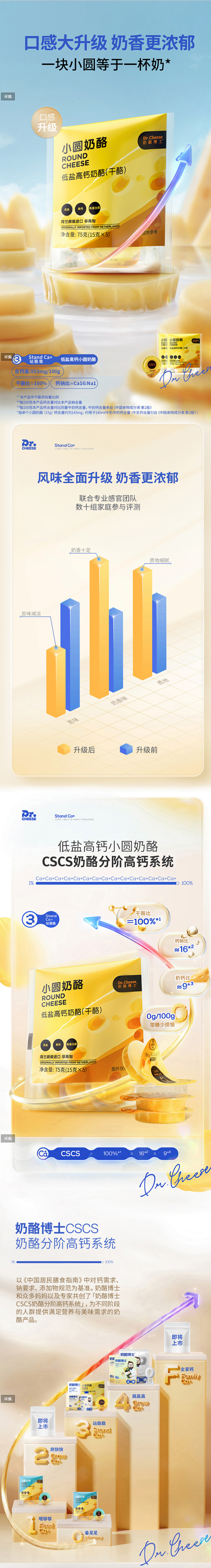 奶酪博士低盐高钙原制小圆奶酪宝宝辅零食芝...
