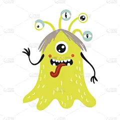 可爱的,怪物,白色背景,分离着色,请柬,基因突变,恐怖,魔鬼,小的,小妖精